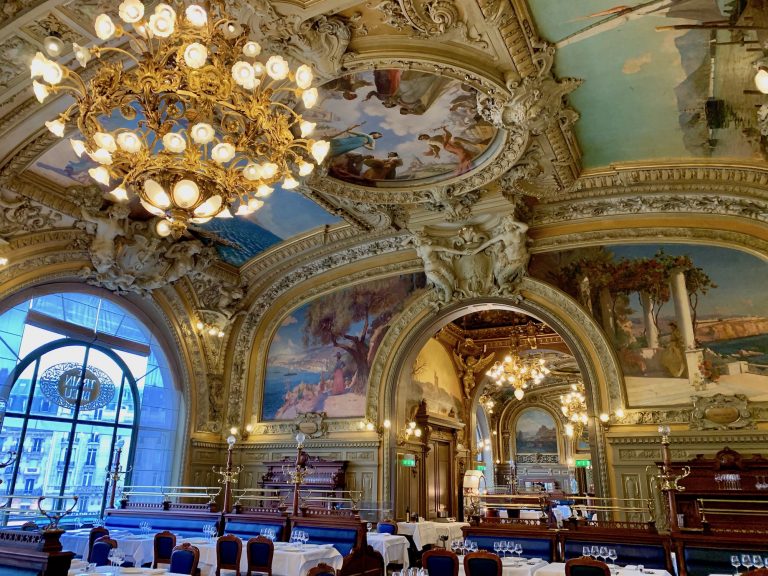 The marvellous interior of Le train bleu at Paris Gare de Lyon station