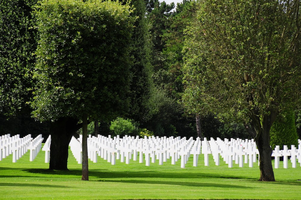 The American military cemetery at Omaha Beach, Normandy
